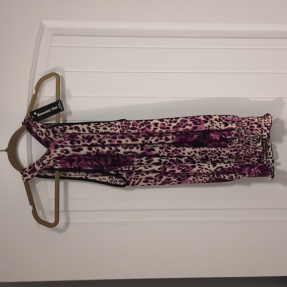 Purple/Black Leopard Halter top - Picture 1 of 6